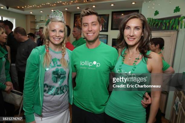 Monica Potter, Lance Bass and Lollipop Theater's Evelyn Iocolano at St. Patty's Day Slimdown benefiting the Lollipop Theatre Network held at Slimmons...