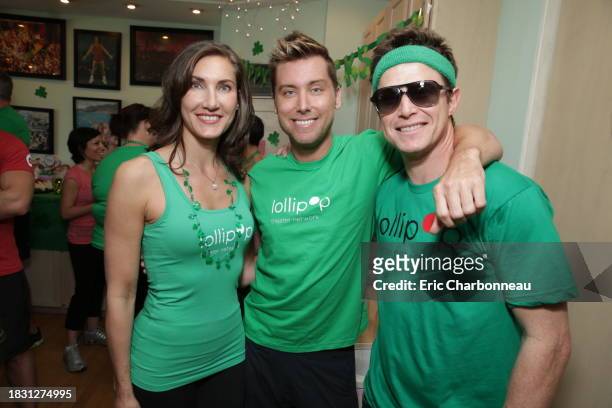 Lollipop Theater's Evelyn Iocolano, Lance Bass and Billy Bush at St. Patty's Day Slimdown benefiting the Lollipop Theatre Network held at Slimmons on...