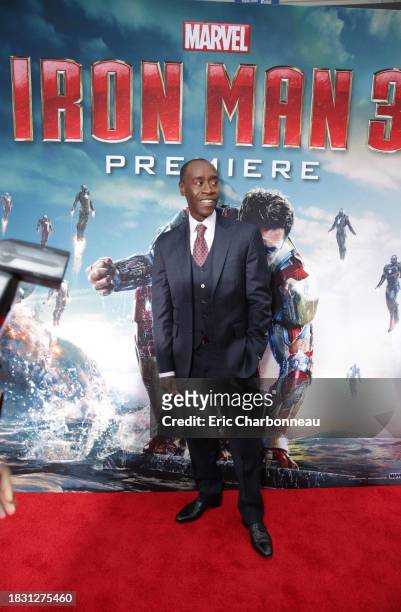 Don Cheadle arrives at the world premiere of "Iron Man 3" held at the El Capitan Theatre on Wednesday, April 24, 2013 in Los Angeles.