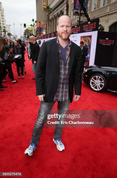 Joss Whedon arrives at the world premiere of "Iron Man 3" held at the El Capitan Theatre on Wednesday, April 24, 2013 in Los Angeles.