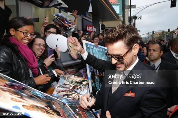 Robert Downey Jr. Arrives at the world premiere of "Iron Man 3" held at the El Capitan Theatre on Wednesday, April 24, 2013 in Los Angeles.