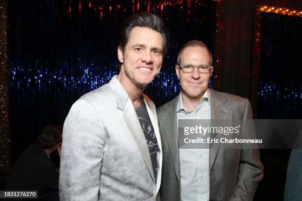 Jim Carrey and New Line Cinemas' Toby Emmerich at New Line Cinema's World Premiere of 'The Incredible Burt Wonderstone' held at Grauman's Chinese...