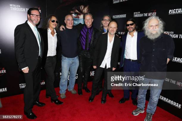 Prime's Marc Reiter, Writer/Executive Producer Kirk Hammett, Q Prime's Peter Mensch, Executive Producer/Writer James Hetfield, Tony DiCioccio, Writer...