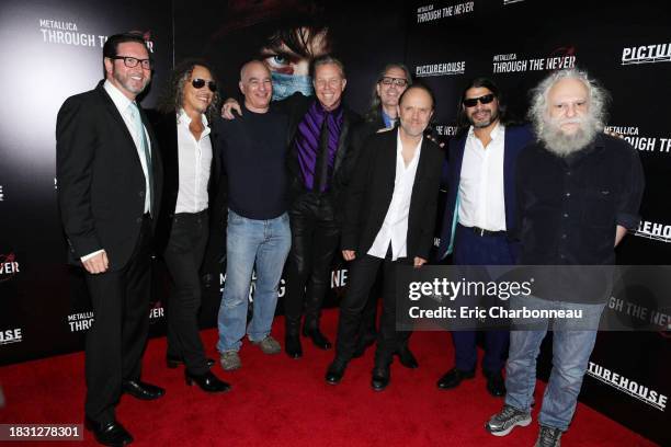 Prime's Marc Reiter, Writer/Executive Producer Kirk Hammett, Q Prime's Peter Mensch, Executive Producer/Writer James Hetfield, Tony DiCioccio, Writer...