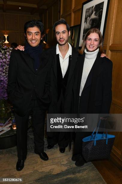 Shane C Kurup and guests attend a cocktail event hosted by Pamella Roland to celebrate the launch of her "Dressing for the Spotlight" book with...