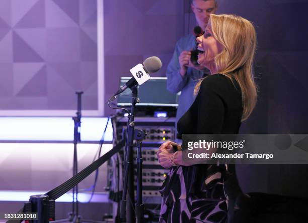 Cheryl Hines, wife of Presidential candidate Robert F. Kennedy, Jr., takes part in a SiriusXM Town Hall at the SiriusXM Miami Beach studios on...