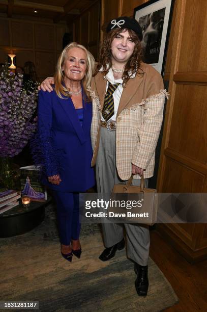 Pamella Roland and Chandler Tregaskes attend a cocktail event hosted by Pamella Roland to celebrate the launch of her "Dressing for the Spotlight"...