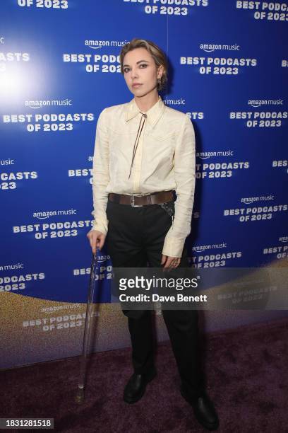 Tatum Swithenbank attends the "Best Podcasts of 2023" event with Amazon Music at White Rabbit Studios on December 7, 2023 in London, England.