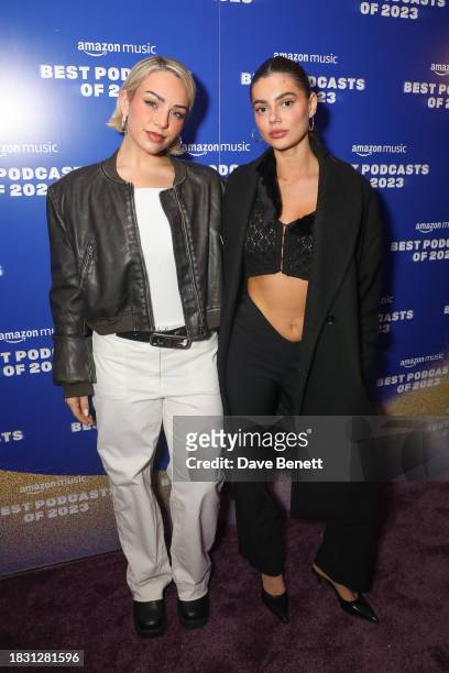 Cartia Mallan and Ashton Wood attend the "Best Podcasts of 2023" event with Amazon Music at White Rabbit Studios on December 7, 2023 in London,...