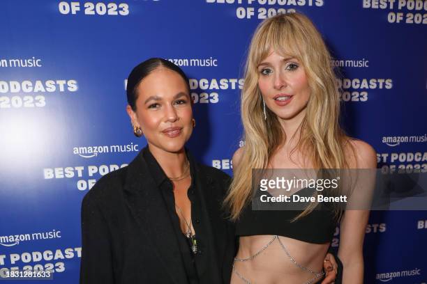 Chiara Hunter and Diana Vickers attend the "Best Podcasts of 2023" event with Amazon Music at White Rabbit Studios on December 7, 2023 in London,...
