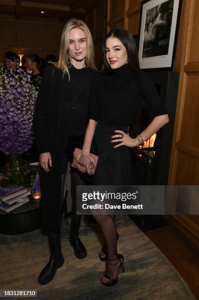 Kim Hnizdo and Selin Nur Koc attend a cocktail event hosted by Pamella Roland to celebrate the launch of her "Dressing for the Spotlight" book with...