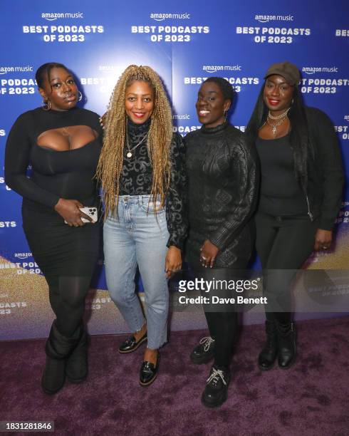 Sade Salami, Farrah Charles, Akua Gyamfi and Nana Evans attend the "Best Podcasts of 2023" event with Amazon Music at White Rabbit Studios on...
