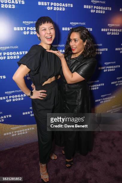 Anna Leong Brophy and Emily Lloyd-Saini attend the "Best Podcasts of 2023" event with Amazon Music at White Rabbit Studios on December 7, 2023 in...