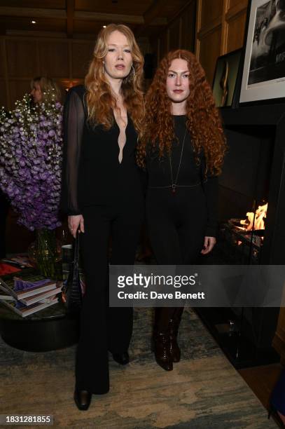 Fiona Jane and Pauline Raybaud attend a cocktail event hosted by Pamella Roland to celebrate the launch of her "Dressing for the Spotlight" book with...