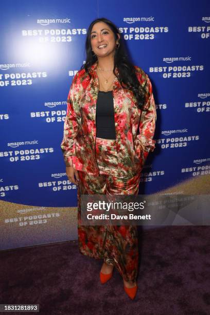 Coco Khan attends the "Best Podcasts of 2023" event with Amazon Music at White Rabbit Studios on December 7, 2023 in London, England.