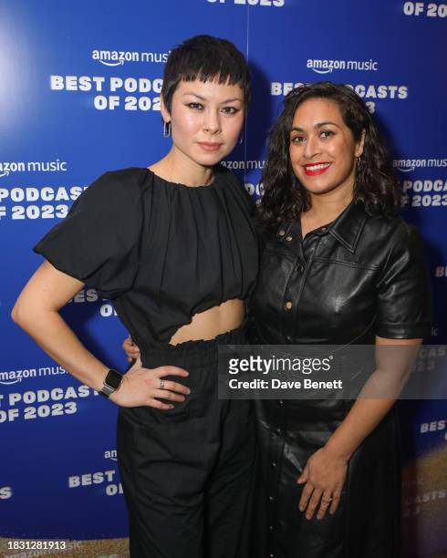 Anna Leong Brophy and Emily Lloyd-Saini attend the "Best Podcasts of 2023" event with Amazon Music at White Rabbit Studios on December 7, 2023 in...