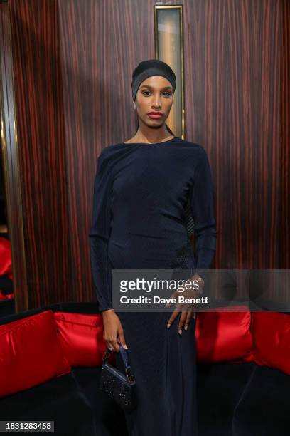 Ikram Abdi Omar attends the Giorgio Armani Crossroads dinner at Isabel on December 7, 2023 in London, England.
