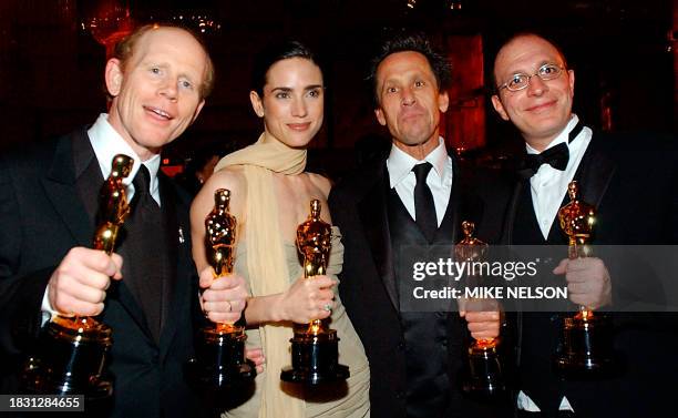 Winner for best director Ron Howard, best supporting actress Jennifer Connelly, best picture winner producer Brian Grazer and best adapted screenplay...