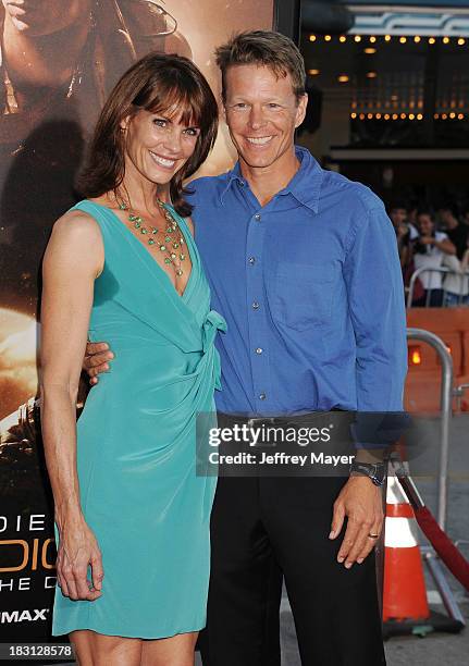 Actress Alexandra Paul arrives at the Los Angeles premiere of 'Riddick' at the Westwood Village Theatre on August 28, 2013 in Westwood, California.