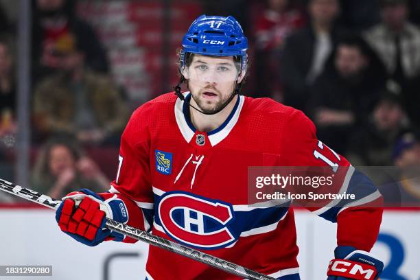 Montreal Canadiens right wing Josh Anderson tracks the play during the Los Angeles Kings versus the Montreal Canadiens game on December 7 at Bell...