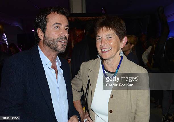 Bernard Montiel and Saint Ouen mayor Jacqueline Rouillon and attend 'La Mondiale Des Puces 2014' Launch Cocktail at Marche Aux Puces De Clignancourt...