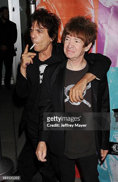 Musician Frank Infante and Rodney Bingenheimer arrive at the "CBGB" Special Screening at ArcLight Cinemas on October 1, 2013 in Hollywood, California.