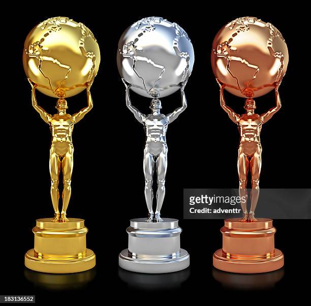 movie awards - bronze alloy stock pictures, royalty-free photos & images