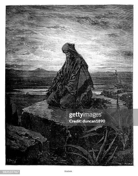 isaiah - gustave dore stock illustrations