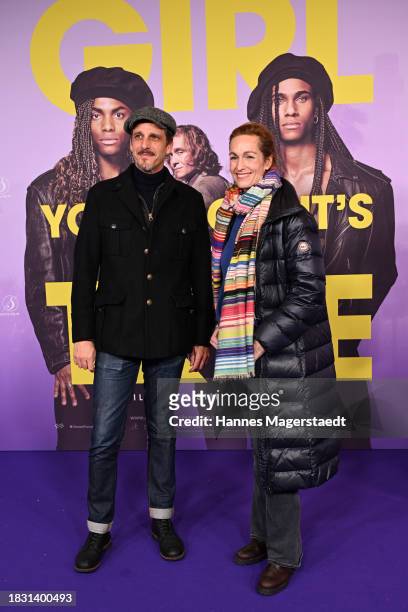 Max von Thun and Gioia von Thun attend the Munich premiere of "Girl You Know It's True" at Mathaeser Filmpalast on December 04, 2023 in Munich,...