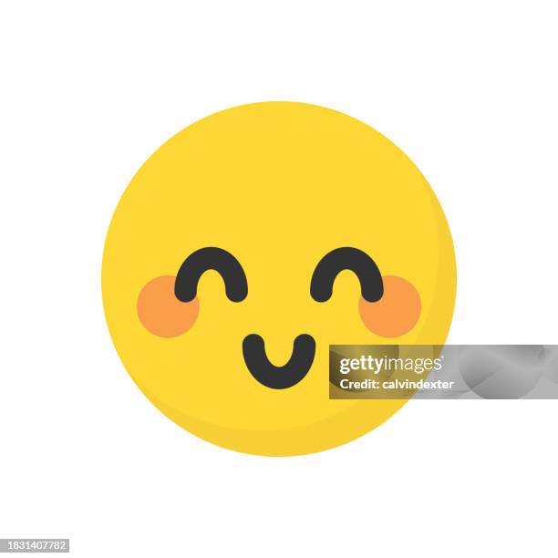 emoticon cute design - shy stock illustrations