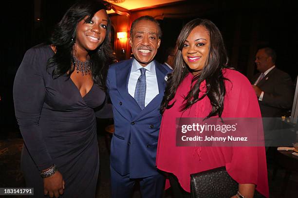 Dominique Sharpton, Al Sharpton and Ashley Sharpton attend Rev. Al Sharpton's Private Birthday Celebration at The Grand Havana Room on October 4,...