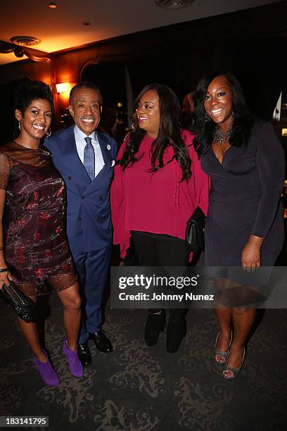 Tamron Hall, Al Sharpton, Ashley Sharpton and Dominique Sharpton attend Rev. Al Sharpton's Private Birthday Celebration at The Grand Havana Room on...