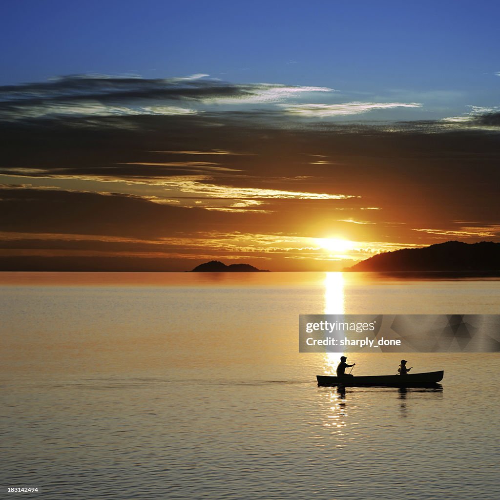 XL canoe sunset