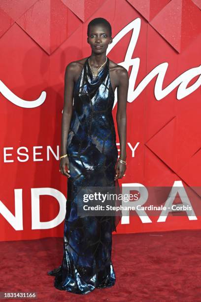 Achok Majak attends The Fashion Awards 2023 presented by Pandora at the Royal Albert Hall on December 04, 2023 in London, England.