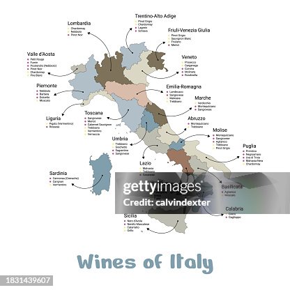 Mappa dei vini dell'Italia e delle sue regioni Mappa dei vini dell'Italia e delle sue regioni