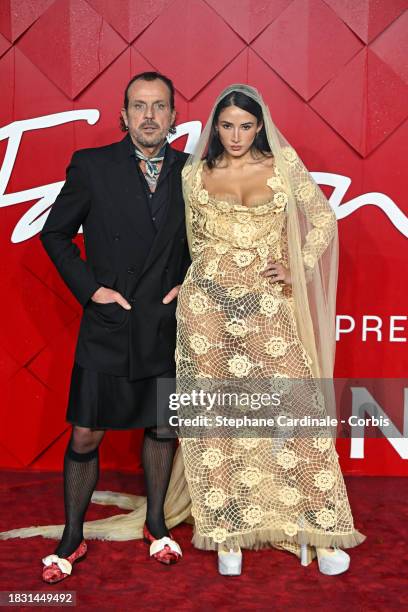 Andreas Kronthaler and Cora Corré attend The Fashion Awards 2023 presented by Pandora at the Royal Albert Hall on December 04, 2023 in London,...