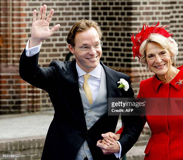 Prince Jaime of Bourbon-Parma arrives with his mother, Princess Irene at the Onze Lieve Vrouwe ten Hemelopnemingskerk in Apeldoorn, eastern...