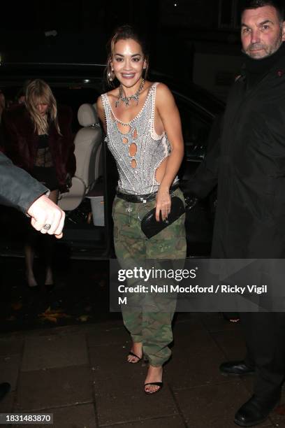 Rita Ora seen attending The Fashion Awards 2023 after party on December 04, 2023 in London, England.