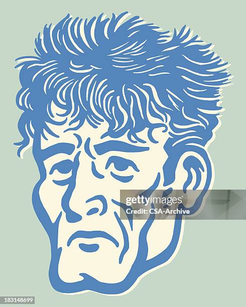 disheveled man - bad hair day stock illustrations