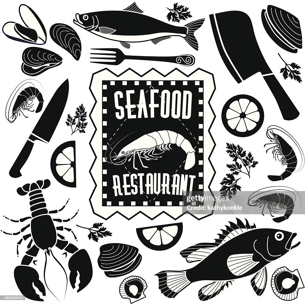Ristorante di pesce elementi di design