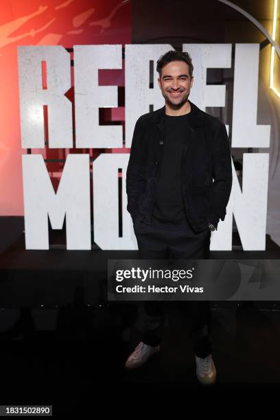 Alfonso Herrera poses during the 'Rebel Moon Fan Event' at Fronton Mexico on December 04, 2023 in Mexico City, Mexico.