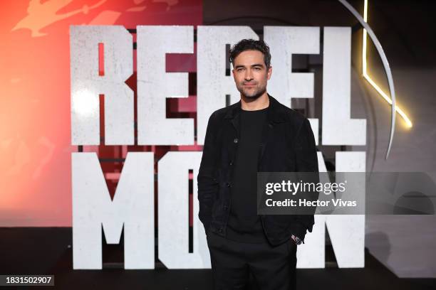 Alfonso Herrera poses during the 'Rebel Moon Fan Event' at Fronton Mexico on December 04, 2023 in Mexico City, Mexico.