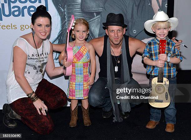 Singers/Songwriters Shawna Thompson and Keifer Thompson of Thompson Square backstage during the First Annual Delta Country Jam - Day 1 on October 4,...