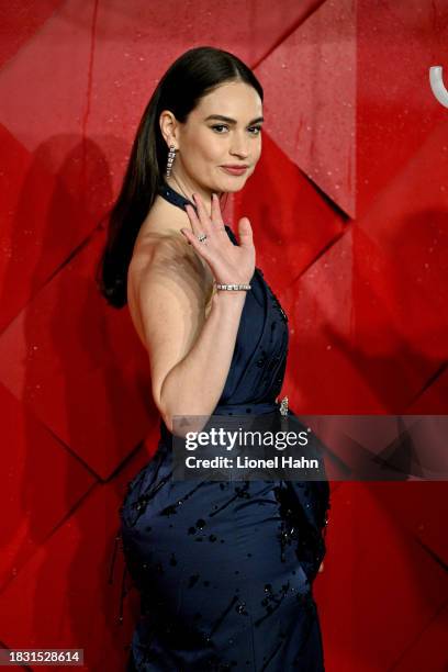 Lily James attends The Fashion Awards 2023 presented by Pandora at the Royal Albert Hall on December 4, 2023 in London, England.