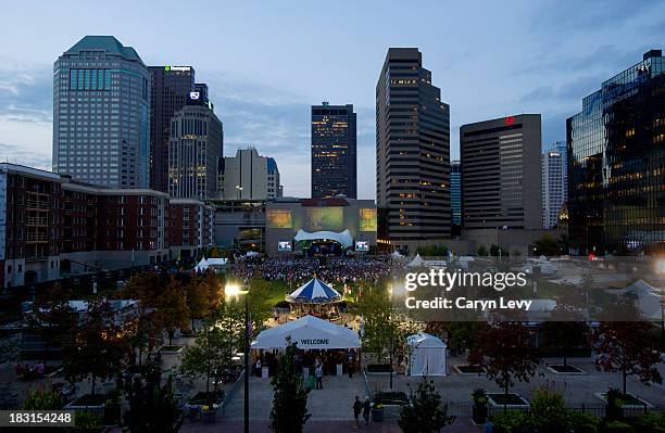 Scenic view of The Presidents Cup Opening Ceremony at Columbus Commons on October 2, 2013 in Columbus, Ohio.