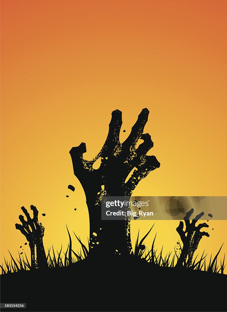 Horror Hands Rising Zombie Hands Rising High-Res Vector Graphic - Getty Images