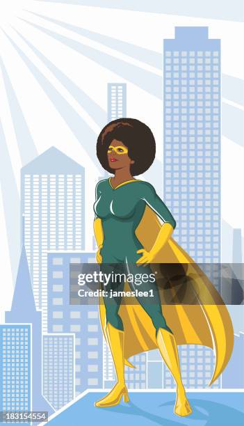 superheroine - brazilian ethnicity stock illustrations