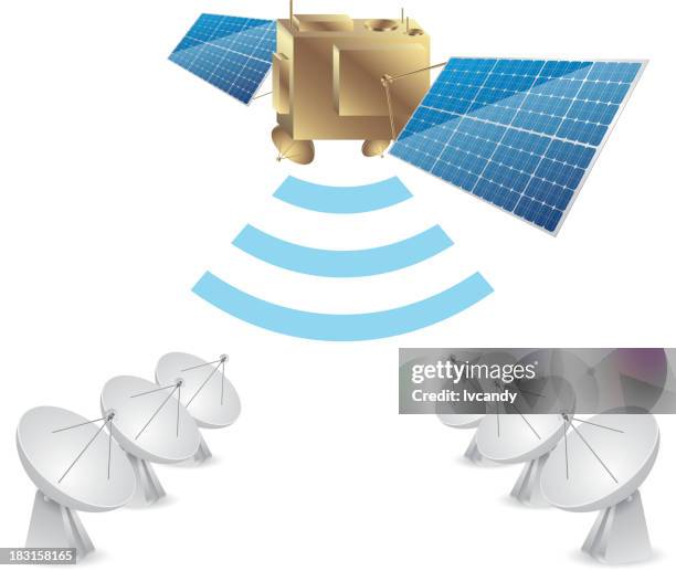 communication technology - satellite dish stock illustrations