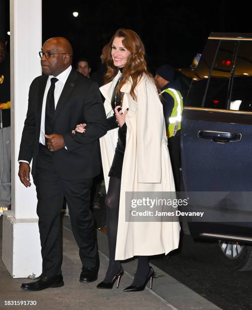 Julia Roberts arrives to The Plaza Hotel before the New York premiere of Netflix's "Leave the World Behind" on December 04, 2023 in New York City.