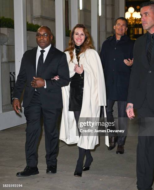 Julia Roberts leaves The Plaza Hotel for the New York premiere of Netflix's "Leave the World Behind" on December 04, 2023 in New York City.